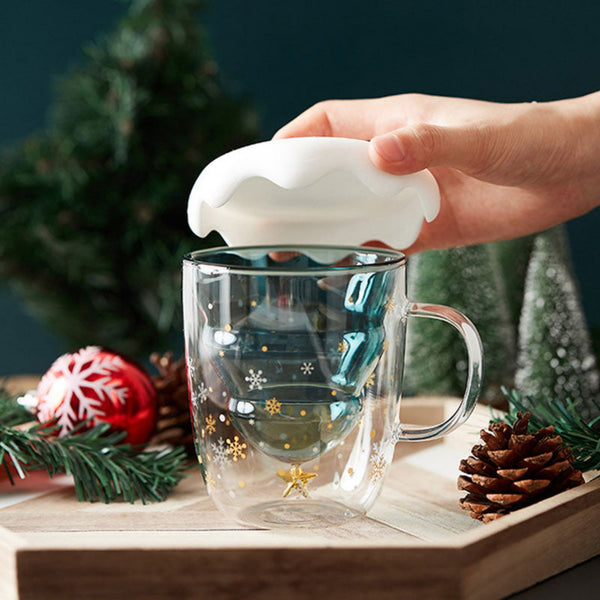 Starbrew Glass Christmas Coffee Mug