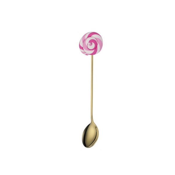 Colorful Lollipop Gold Spoon/Fork