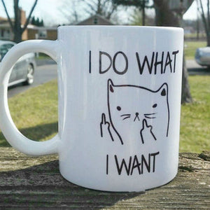 Cat "I Do What I Want" Ceramic Coffee Mug