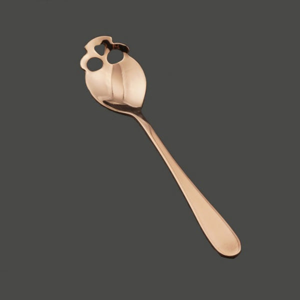 Skull Stainless Steel Coffee Spoon - Rose Gold
