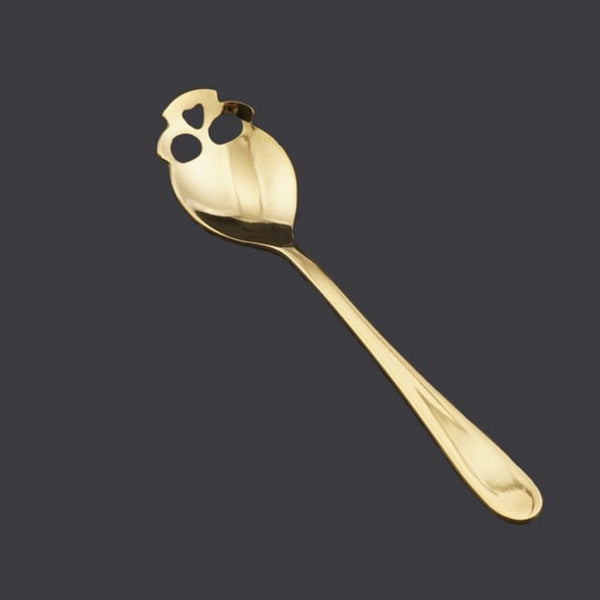 Skull Stainless Steel Coffee Spoon - Gold