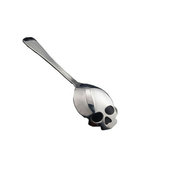 Skull Stainless Steel Coffee Spoon - Silver